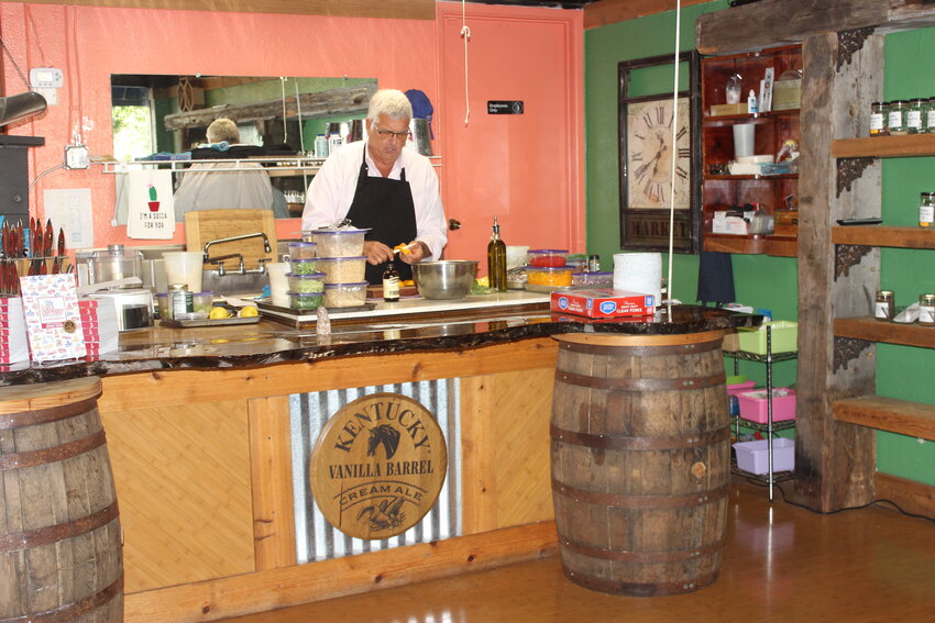 Jeffrey Spear offers his insight during the food demonstration event.