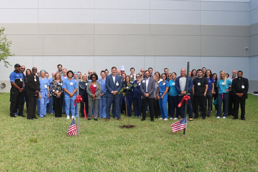 Ascension St. Vincent’s Health Center St. Johns celebrated its two-year anniversary by planting a pansy tree.