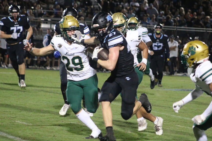 Ponte Vedra senior Brian Case (No. 27) returns as the Sharks&rsquo; starting running back.