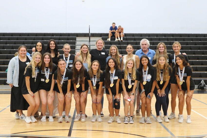 To commemorate the creation of the hall of fame, members of the 2009 girls soccer team joined the 2024 girls soccer team for a reception in the gym on Sept. 13.