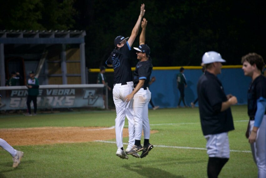 Ponte Vedra baseball had a lot to celebrate during their 6-0 victory over the rival Nease Panthers on April 4.