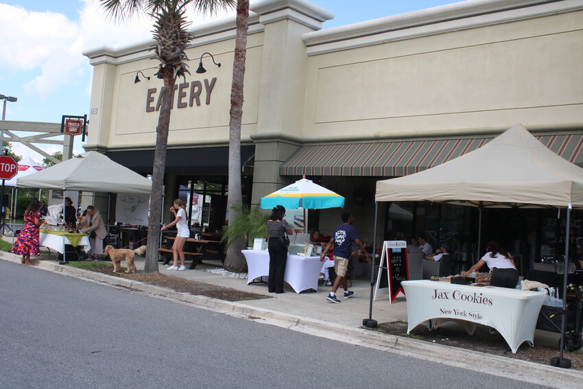 Local vendors lined up outside the restaurant for the event.