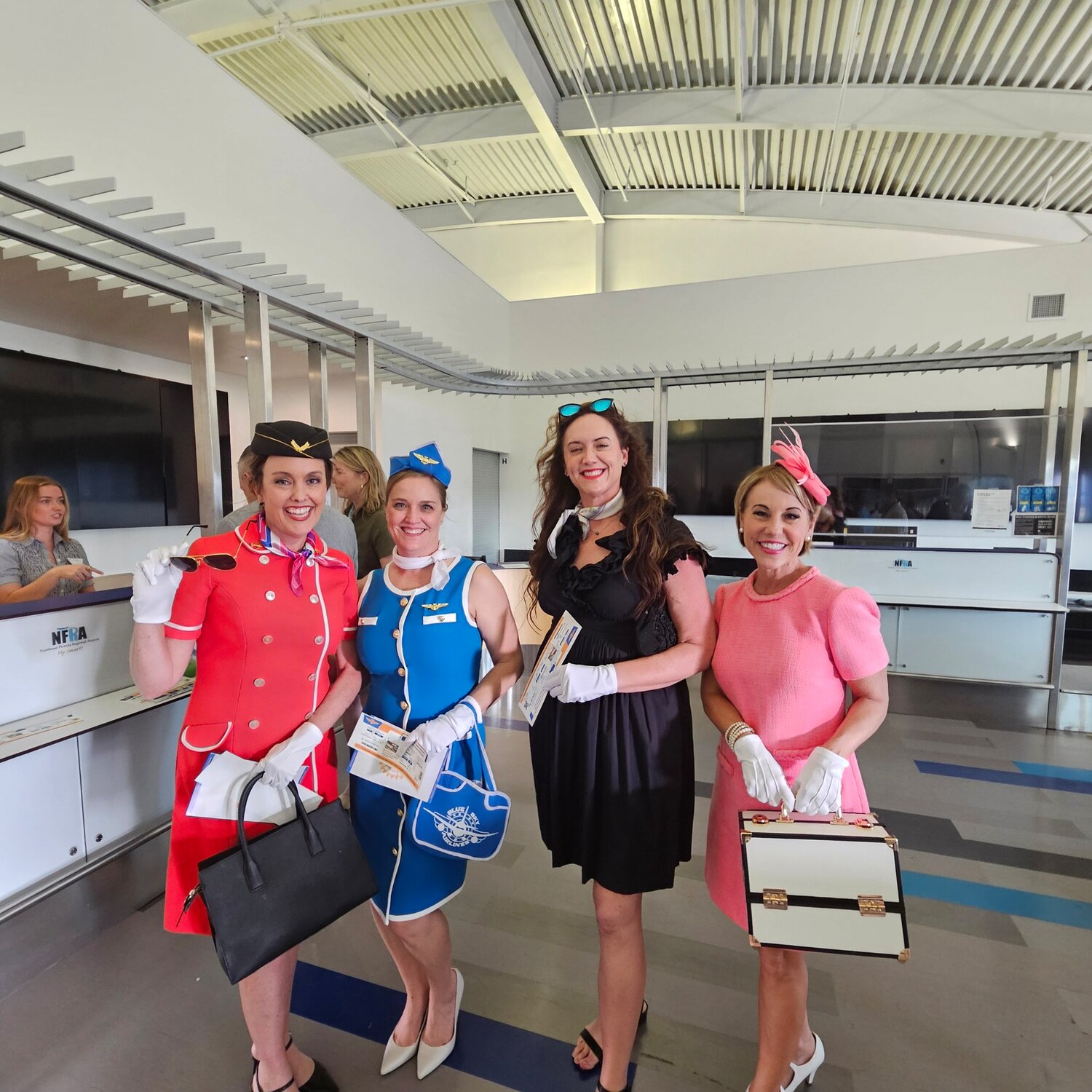 Jacksonville Beach Mayor Christine Hoffman, Grace Allen, Susan Schaad and Charlene Shirk attend the Rotary Club of Ponte Vedra Beach’s Mineral City Celebration, held April 5 at the Northeast Florida Regional Airport.