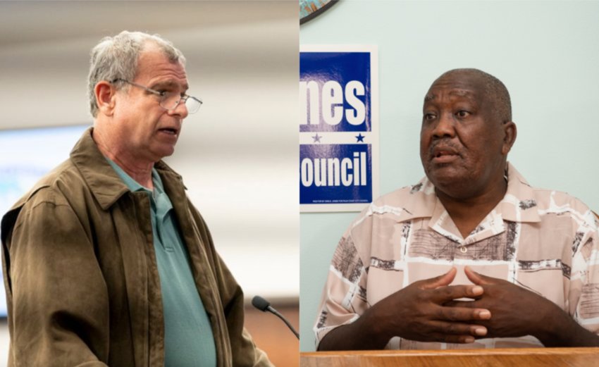 Alan Lowe and Sims Jones are the two candidates running for the Council seat currently occupied by Victor Barbosa.