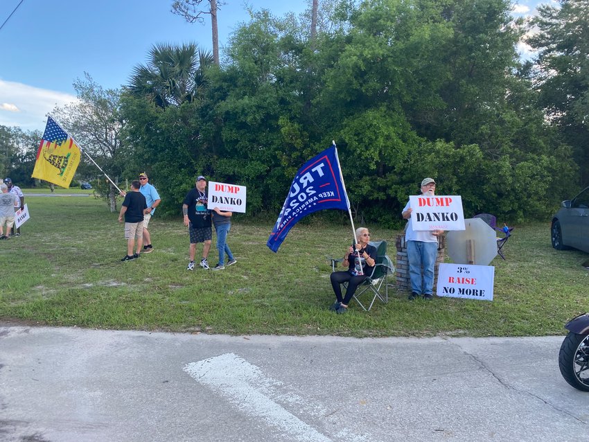 Many who showed up to protest against Danko Monday evening professed to have voted for him in 2020.
