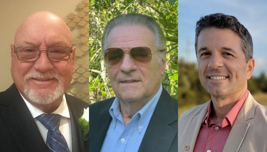 The qualified candidates for Palm Coast City Council District 1, arranged alphabetically by surname: Dana ‘Mark’ Stancel, Ray Stevens, and Andrew Werner.