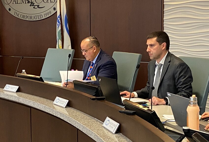 L-R: Councilman Charles Gambaro and City Attorney Marcus Duffy.
