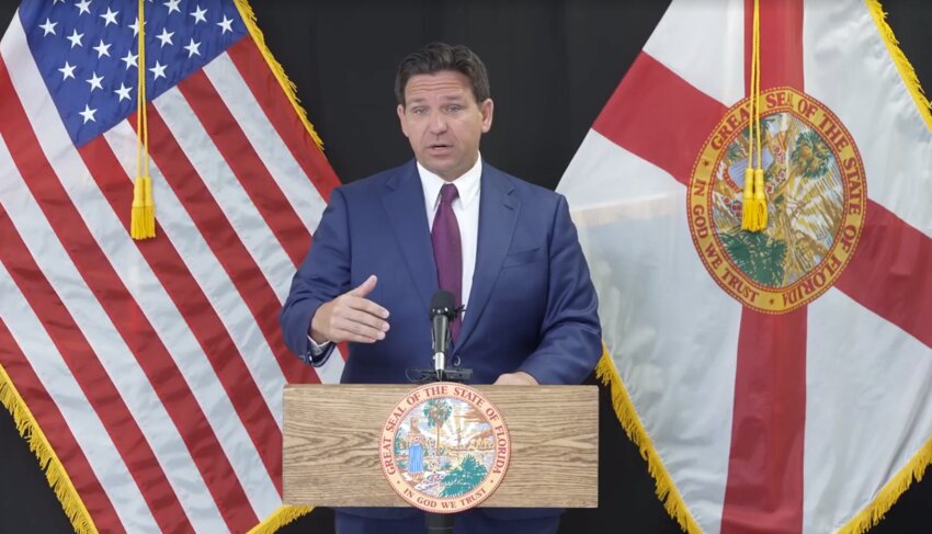 DeSantis at the press conference announcing the bill's signing this week.
