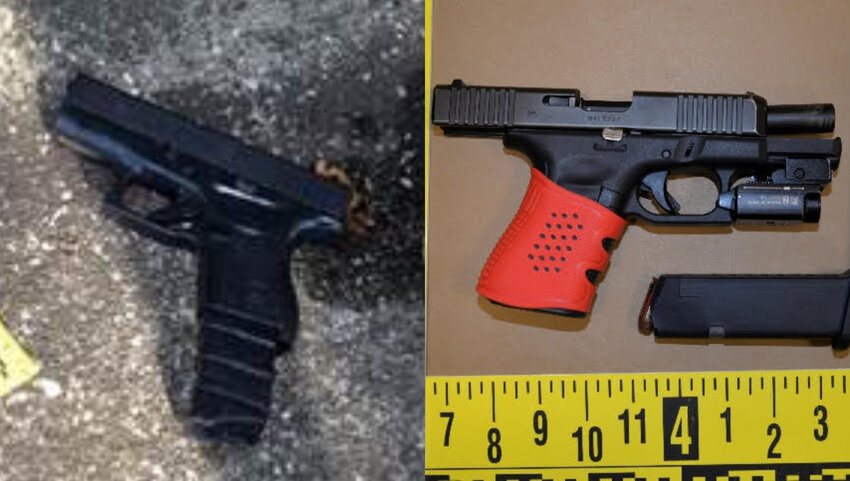 The guns allegedly brandished by Everett and Hyatt in the shooting.