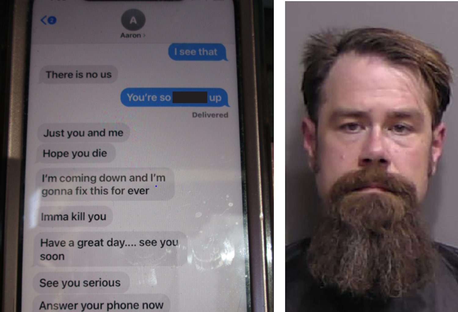 Aaron Thayer and the text messages he sent to his victim