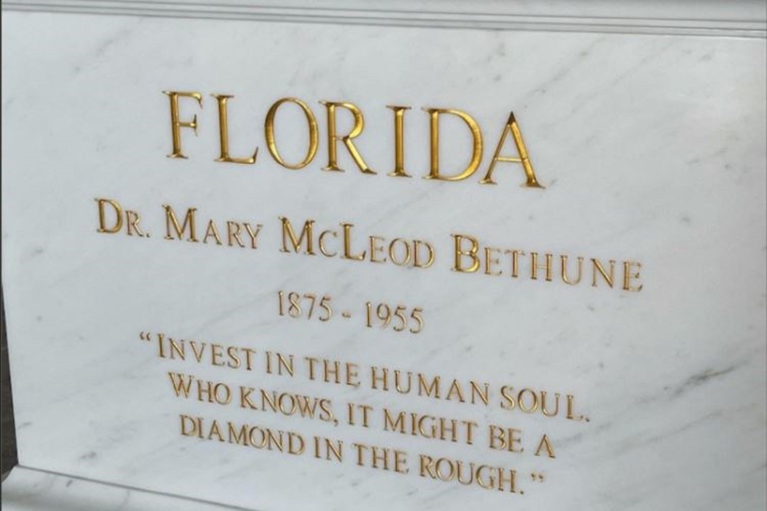 Dr. Mary McLeod Bethune statue inscription