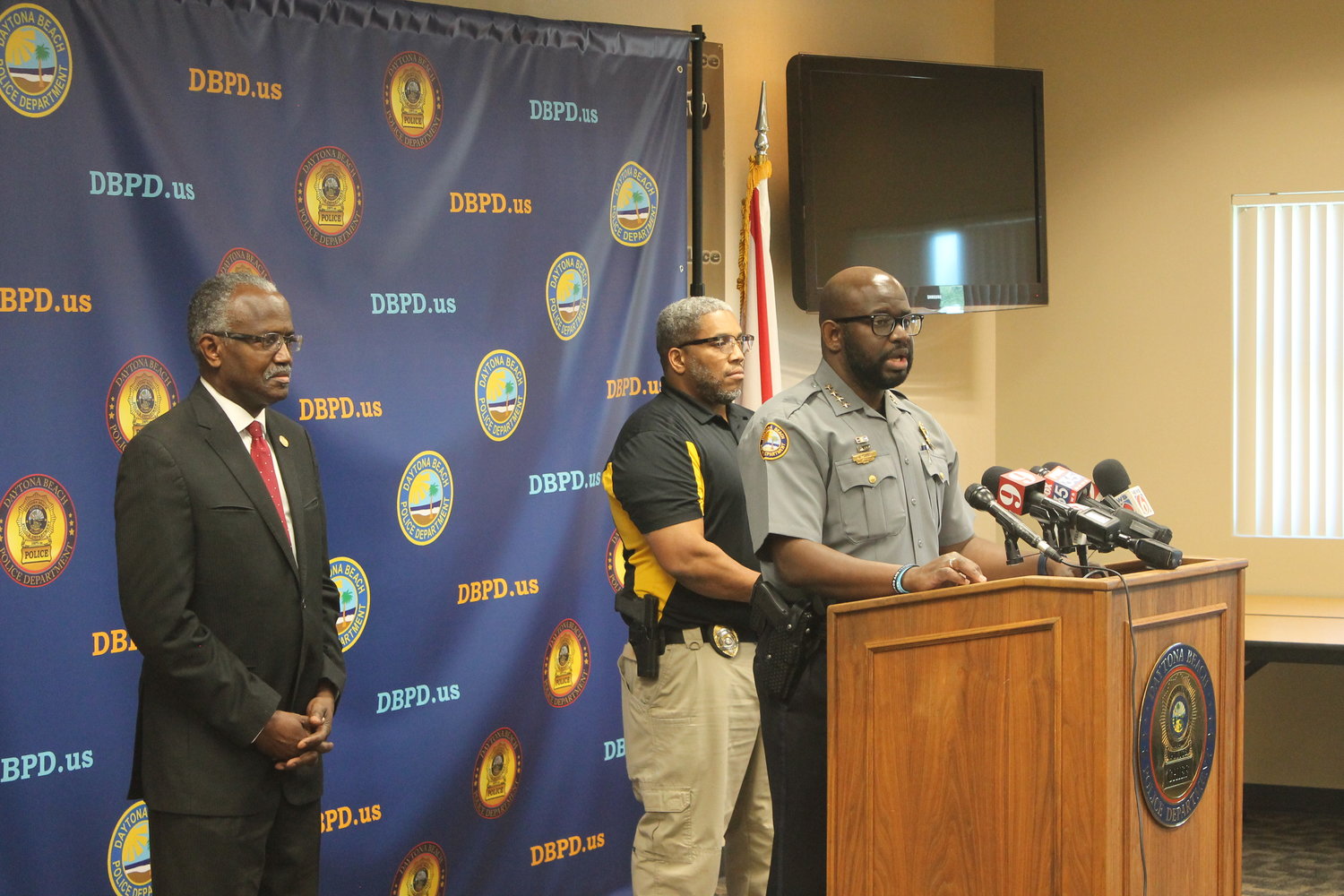 L-R: BCU President Hiram Powell, BCU Safety Director Gary Price, and DBPD Chief Jakari Young.