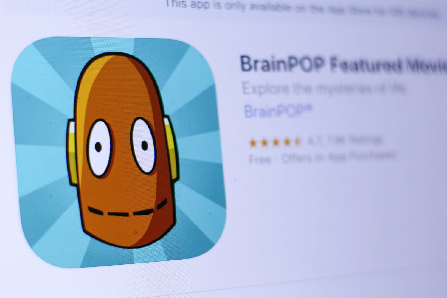 Moby, a robot character that's part of the BrainPOP cast