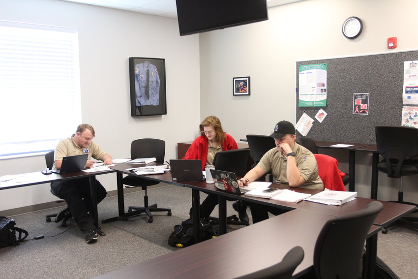 Students study at the Johnson County Ambulance District Training Center.