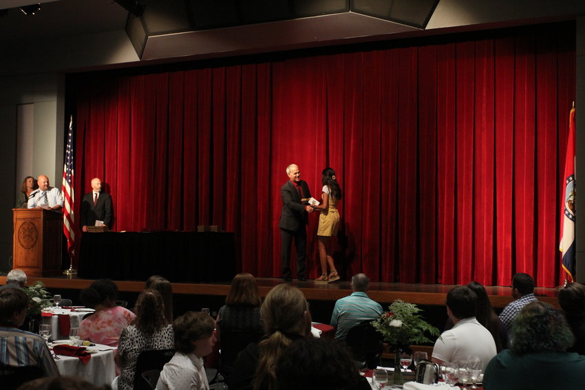 Students who achieved academic excellence all four years of high school receive special recognition from Superintendent of Schools Andy Kohl at the 34th annual Academic Excellence Awards Banquet on Tuesday, June 28, at the University of Central Missouri.