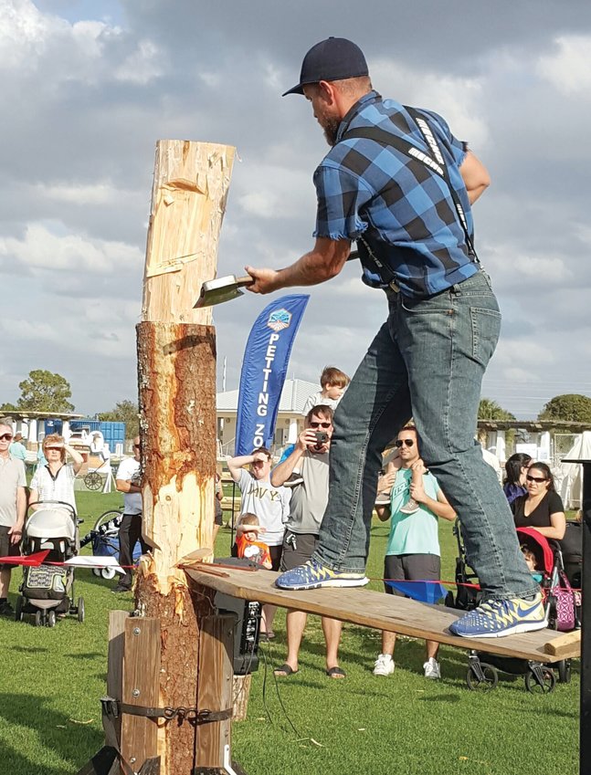 he Paul Bunyan Lumberjack Show is sending a four-person show to the Missouri State Fair this year. The show will perform things such as an underhand chop, ax throwing, hot sawing, chainsaw sculpting, and log rolling.