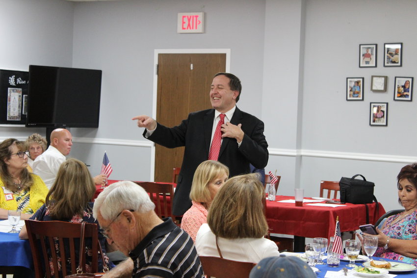 Secretary of State Jay Ashcroft speaks to the Johnson County Republican Women&rsquo;s Club on Monday, Sept. 12 at RISE Cafe.