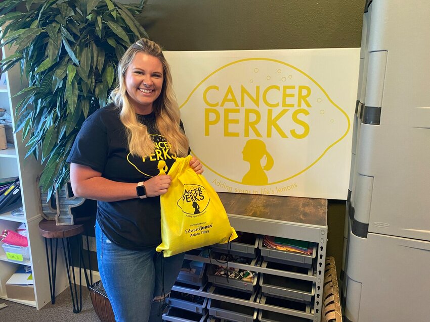 Kelsie Morris, seen in the Cancer Perks office, joined the nonprofit as its new director on Jan. 1.   Photo by Nicole Cooke | Sedalia Democrat