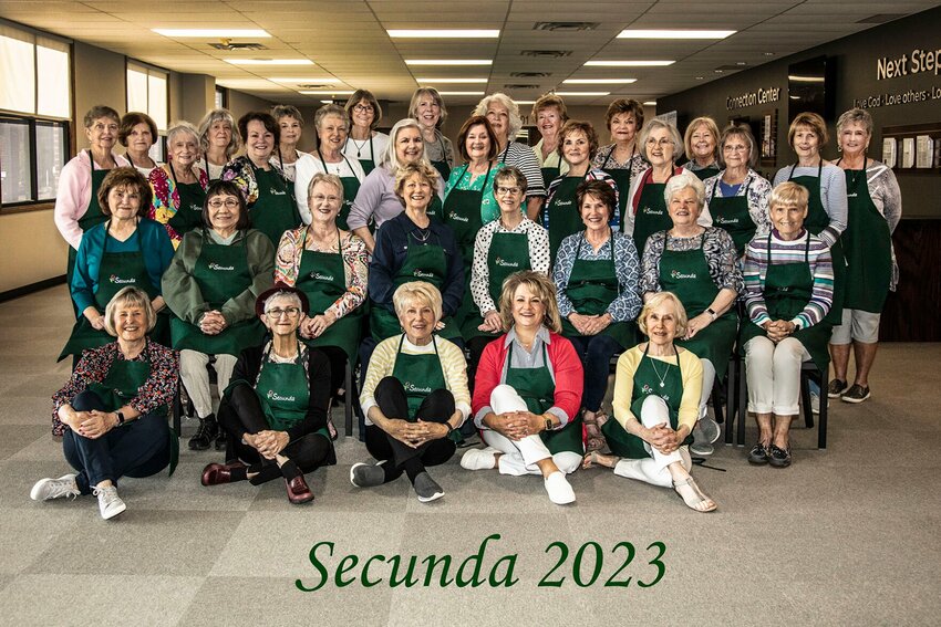 The 2023 Secunda Club poses for a group photo. The local club brought back its annual salad luncheon fundraiser this year after a hiatus due to the pandemic. Photo courtesy of Mary Solomon