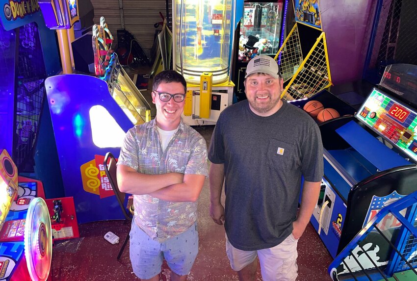Matt Carver and Ryan Stone have bought and restored dozens of arcade games and plan on opening a Sedalia arcade, Power Up, in late August.   Photo by Chris Howell | Sedalia Democrat