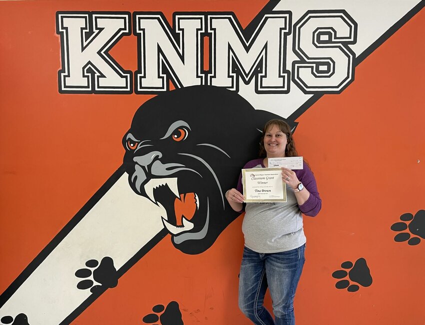 Knob Noster Middle School teacher Tina Brown recently received a grant from the Central Region Missouri State Teachers Association.