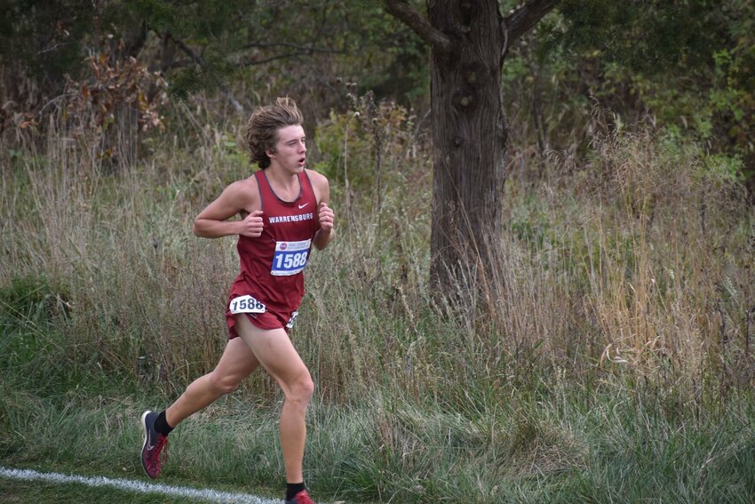 Warrensburg senior Julian McNeil runs in the MSHSAA Class 4 Championships on Saturday, Nov. 4, at the Gans Creek Cross Country Course in Columbia.