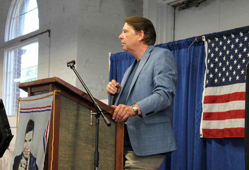 Former state Rep. Dean Dohrman serves as the emcee for Pettis County McKinley Day in June 2021. Dohrman died Friday, Feb. 2 at age 64.   File photo by Nicole Cooke | Sedalia Democrat