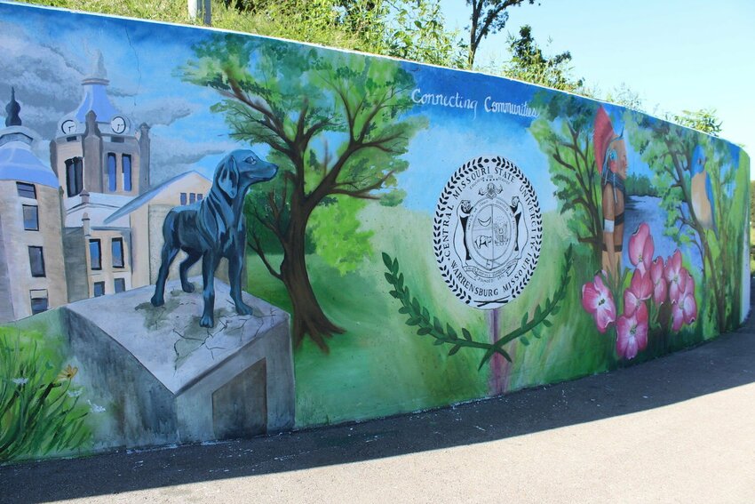 Stefanie Aziere-Sattler&rsquo;s mural located on the Spirit Trail, pictured in August 2021, embodies the theme of &ldquo;connecting communities&rdquo; by depicting different parts of the community like Old Drum and Pertle Springs.   File photo by Dustin Steinhoff | Star-Journal