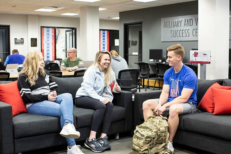 Providing staff and resources for support, the Military and Veterans Success Center, located on the first floor of the Elliott Student Union, is a popular gathering spot for active duty military members, veterans and military dependents at the University of Central Missouri.


Photo courtesy of the University of Central Missouri