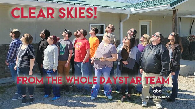 As featured on&nbsp;ABC&rsquo;s &ldquo;World News Tonight with David Muir,&quot; DayStar Filters workers stare up into the sun and test their eclipse glasses.&nbsp;
