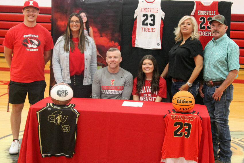 Kingsville senior Laci Collens signed her letter of intent to play basketball at Calvary University on Thursday, April 25, at Kingsville High School.
