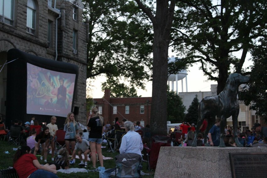 Before the movie began, kids eagerly ran across the lawn and climb up trees on Friday, May 17, on the Johnson County Courthouse lawn. The next Movie on the Lawn event will be at 8:30 p.m. June 21. Warrensburg Main Street will offer voting on its Facebook page to determine the featured film.