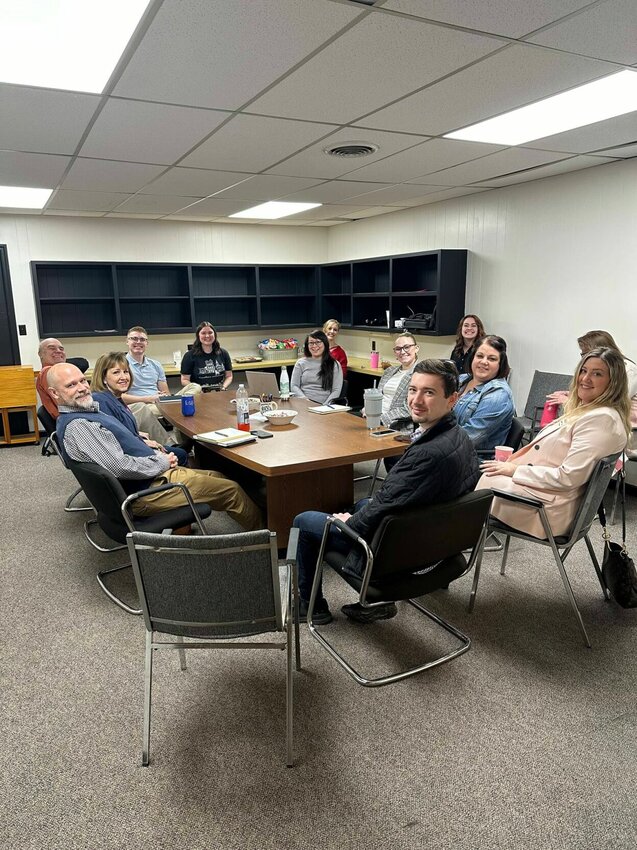 Representatives from Main Street America meet with Warrensburg Main Street board and committee members, stakeholders and partners during a visit in February.&nbsp;
