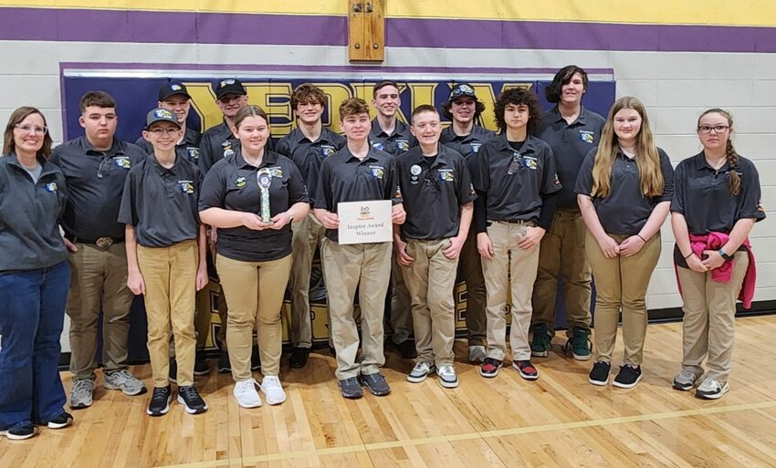 Holden's ScrapHeads 21485 robotics team poses for a photo after winning the Inspire Award and qualifying for the Missouri/Kansas FIRST Tech Challenge State Championship for the second year in a row. The championship will be held on Saturday, March 8, at Missouri University of Science &amp; Technology in Rolla, Missouri. 