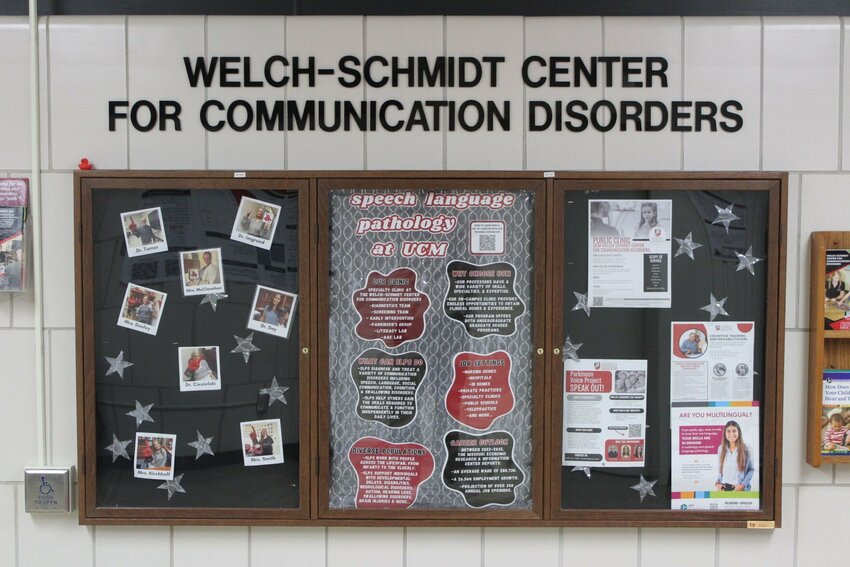 A message board shows the opportunities and staff found at the Welch-Schmidt Center on Monday, March 3, on the University of Central Missouri campus. The center was started in 1971 and has continued to grow over 50 years later. 
