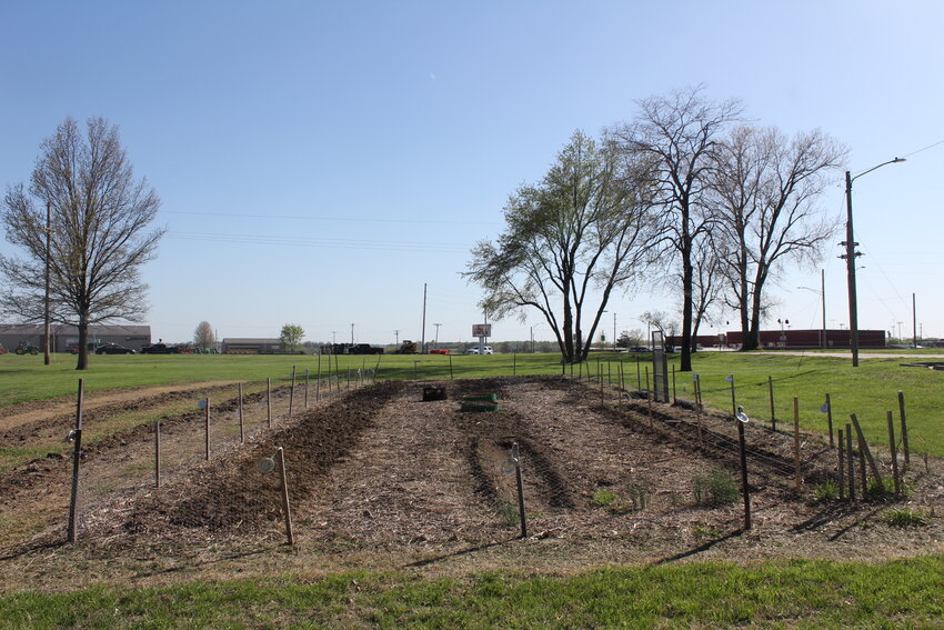 The Warrensburg Crossroads Seventh-day Adventist Church community garden sits in the sunlight on Tuesday, April 15. The garden was built last year and is now open for communal use.