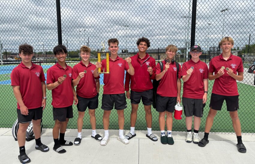 Warrensburg boys tennis finished first in the Smith-Cotton Invitational on Friday, April 25. Not pictured: Griffin Shaw.