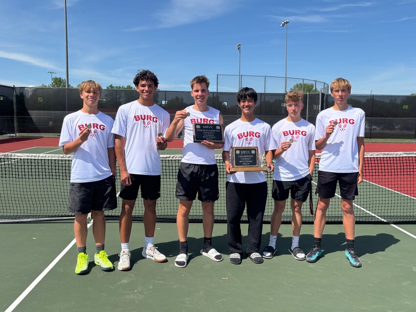 Warrensburg boys tennis went undefeated in the MRVC Tournament on Tuesday, April 29, in Odessa. The tournament title goes along with their regular season MRVC West title.