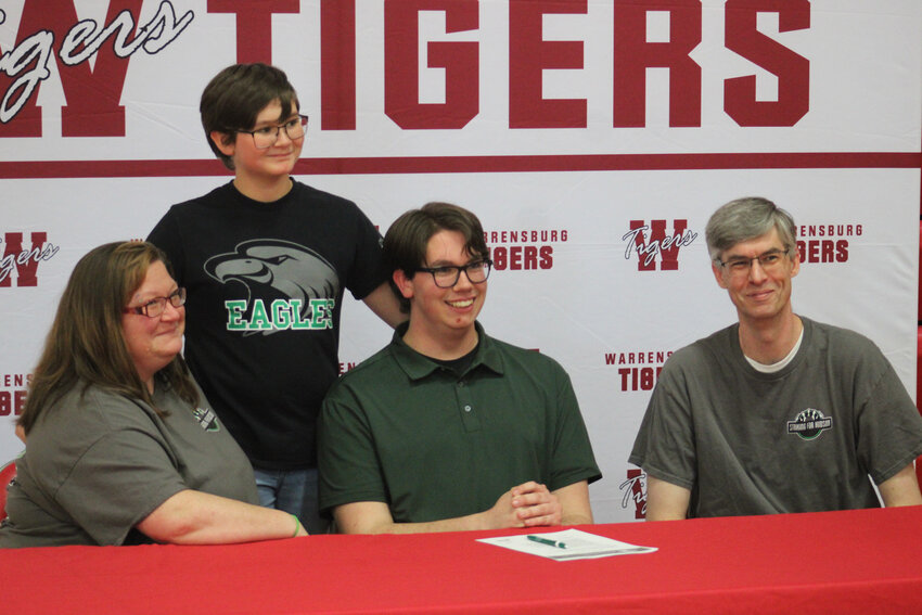Warrensburg senior Ethan Duffman-Rode signed his letter of intent to Central Methodist men&rsquo;s bowling on Wednesday, April 30, at Warrensburg High School.