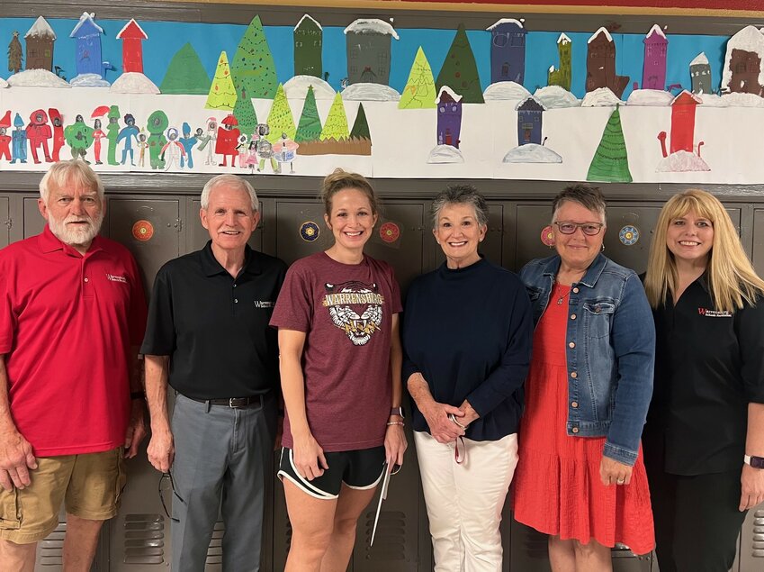 Board Member Tom McCormack, Bob Lotspeich, Stefini Colvin, Board Member Jan Crouch, R-VI Executive Director of Special Programs Shelby Dalton, and Foundation Director, Judy Long.