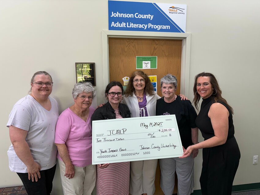 The Johnson County Adult Literacy Program was presented with a Youth Impact Grant from the Johnson County United Way on May 14.