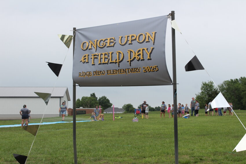 sign reads &ldquo;Once Upon a Field Day&rdquo; as Ridge View Elementary School celebrated the end of the 2024-25 school year with a field day on Monday, May 19, at  Ridge View Elementary School.