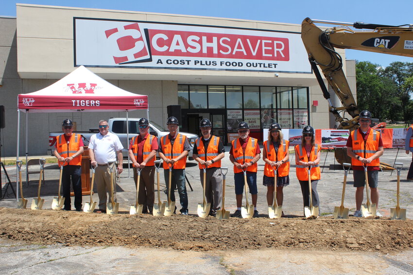 Warrensburg R-VI School District Board of Education members pose for a photo before breaking ground on the new Early Childhood Center on Thursday, June 19, in Warrensburg.
