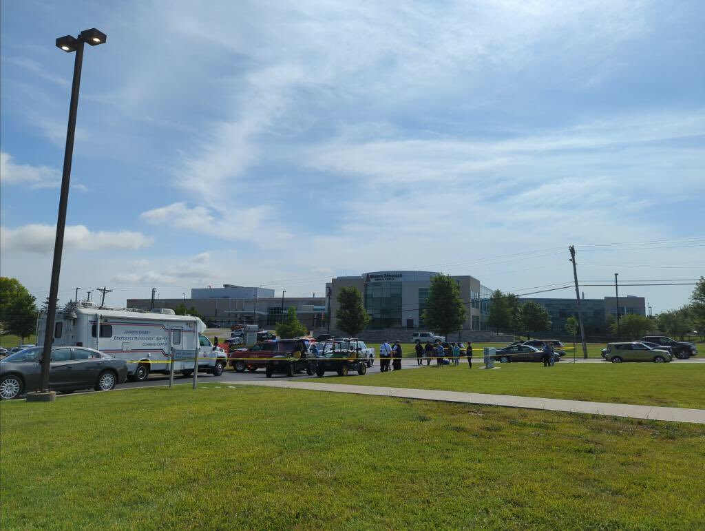 Multiple Johnson County agencies respond to an armed person situation at Western Missouri Medical Center on Friday, July 8. No person was found, and no injuries were reported.