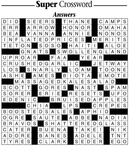 May 22 crossword puzzle answers!