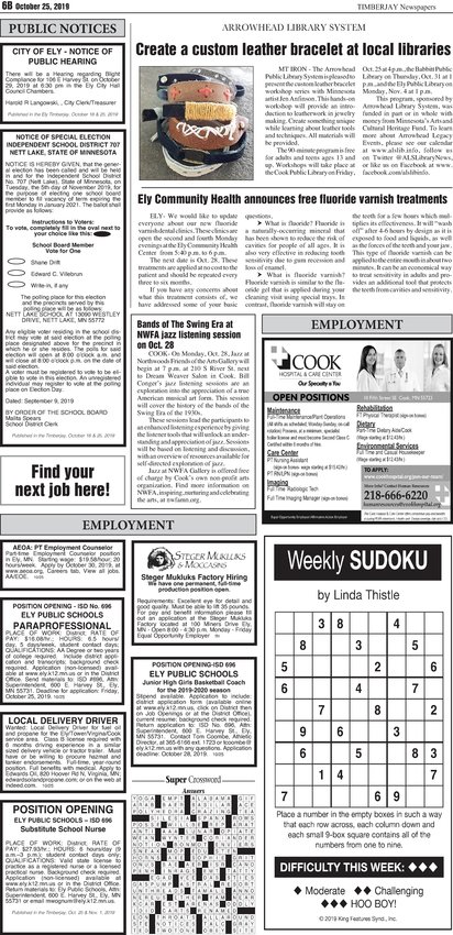 Click here to download the legal notices and classifieds on page B6