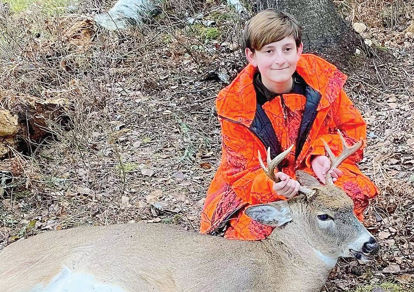 Twelve-year-old Jamison Cornelius bagged this nice six-pointer while hunting near Cook on opening morning.