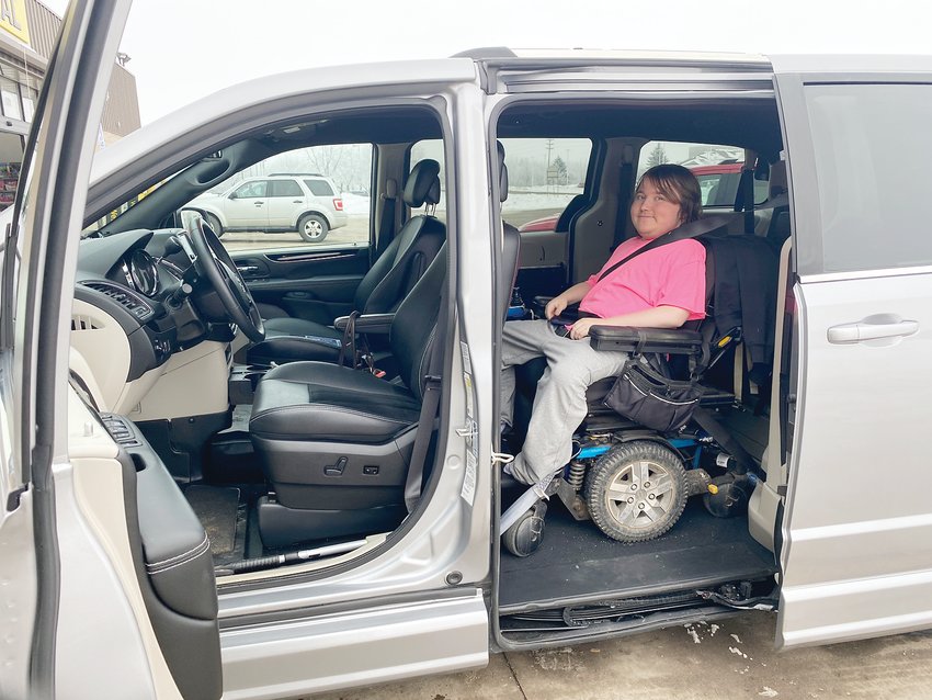 Aaron Raj sits in his &ldquo;new&rdquo; van. The purchase was possible thanks to the generous community and the Jett Foundation.