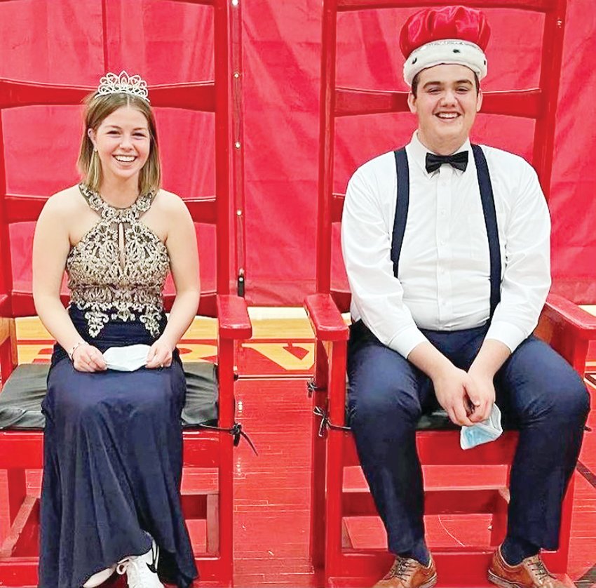The 2021 Ely Memorial School Winter Frolic   King and Queen are Riley Bishop and   Julia Schwinghamer.