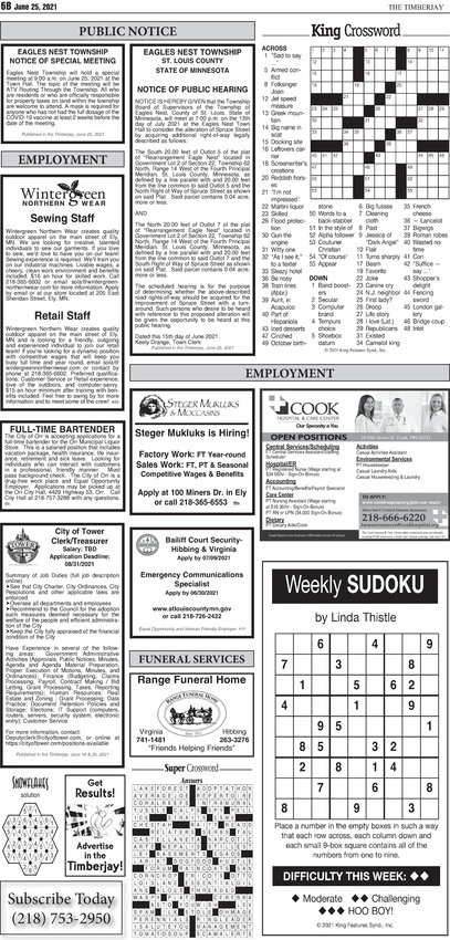 Click here for the legal notices and classifieds on page 6B
